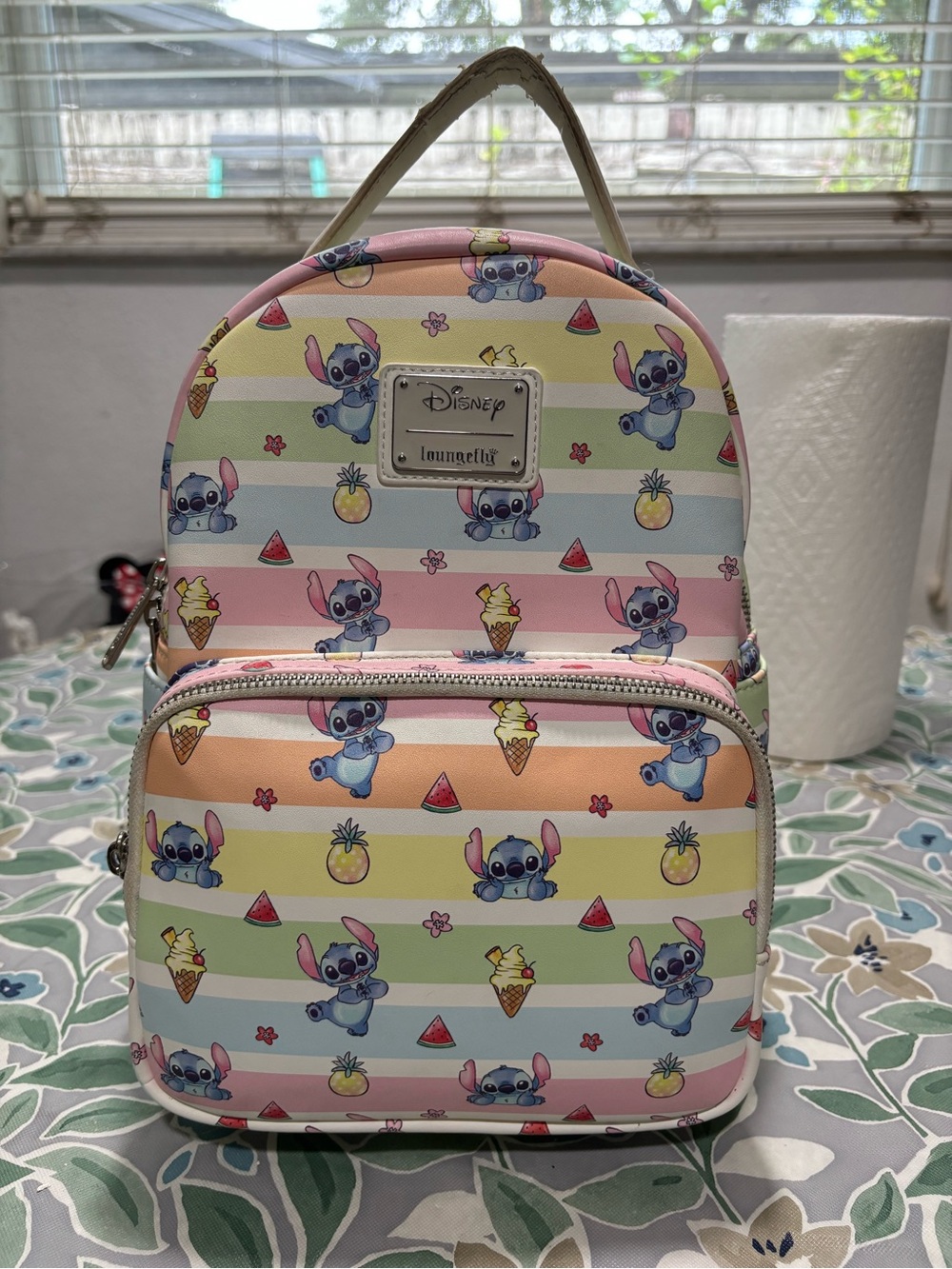 Lilo and Stitch Pastel Striped Ice Cream Pastel Loungefly Backpack